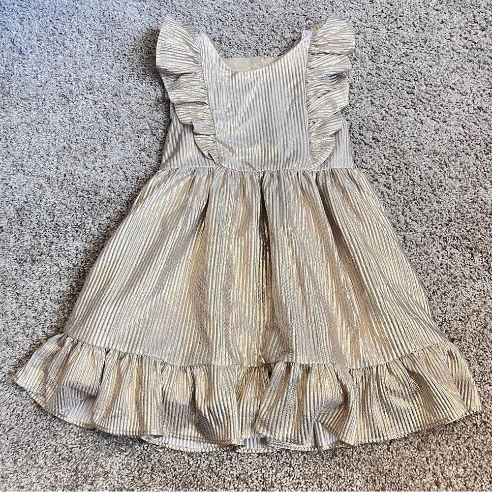 2T Gold Shimmer Tahari Holiday Dress - Picture 7 of 8